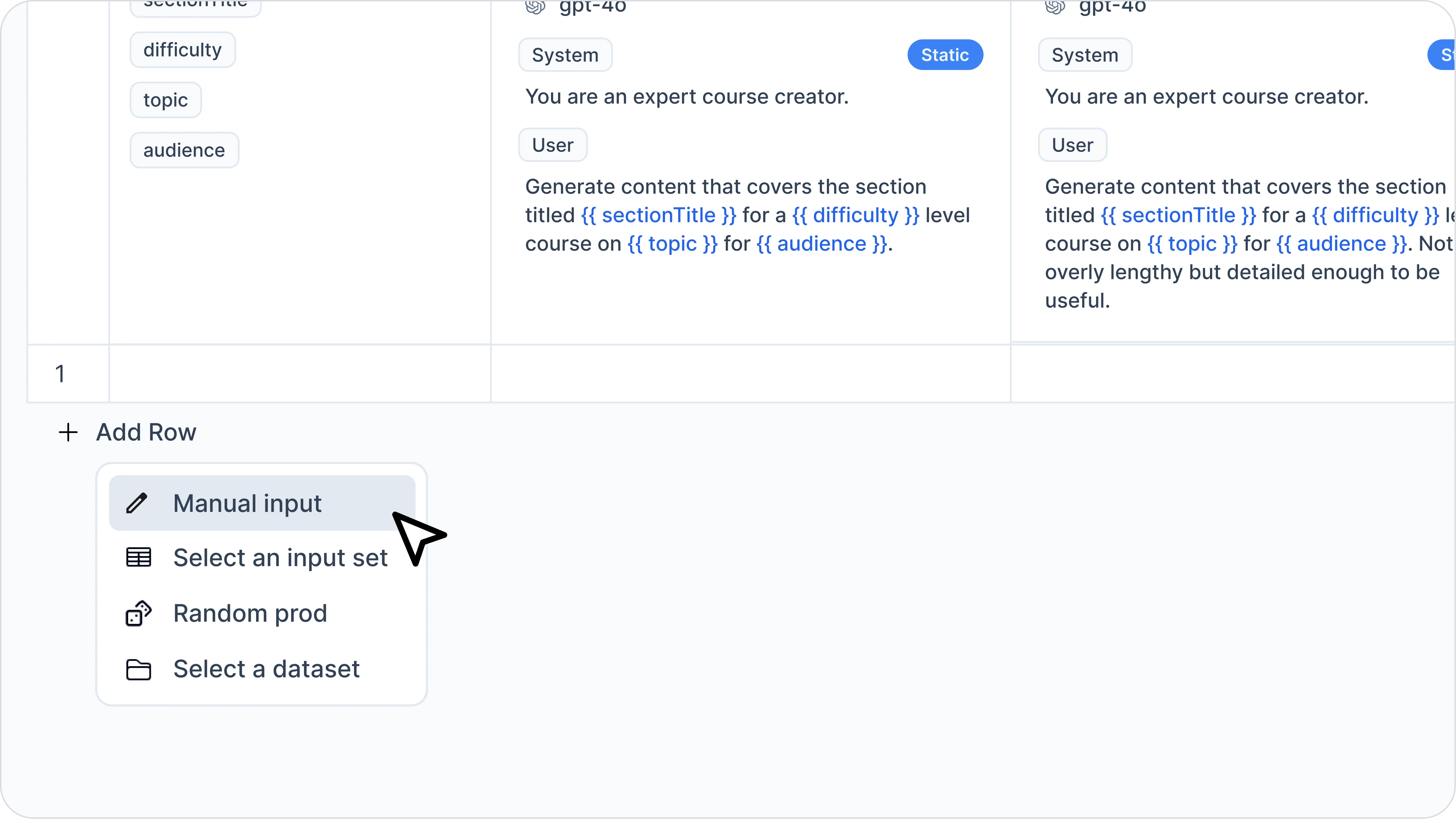 Tree-of-Thought Prompting - Add inputs to your experiment